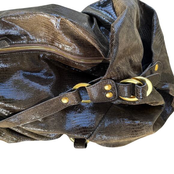 Gorgeous Helena de Natalio Embossed Snake Leather Hobo Bag - Picture 13 of 14